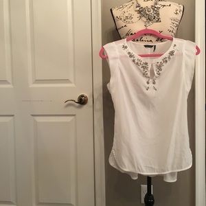 Marciano white embellished top xs
